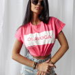 T-shirt damski SNACK 2025 koral - OLAVOGA - 2