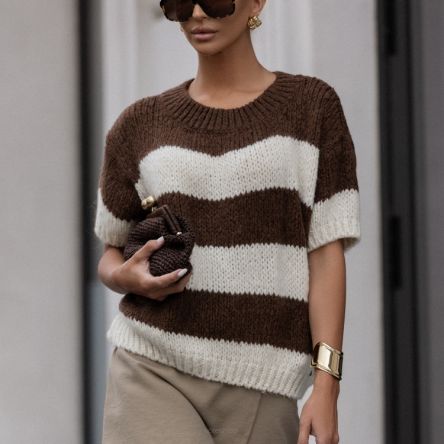 Sweter Fester Ecru Brązowy - COCOMORE