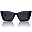DELUXE damskie okulary przeciwsłoneczne z polaryzacją czarne kocie oko ze złotym wykończeniem- acetat - 2