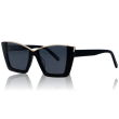 DELUXE damskie okulary przeciwsłoneczne z polaryzacją czarne kocie oko ze złotym wykończeniem- acetat - 3