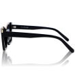 DELUXE damskie okulary przeciwsłoneczne z polaryzacją czarne kocie oko ze złotym wykończeniem- acetat - 4