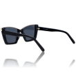 DELUXE damskie okulary przeciwsłoneczne z polaryzacją czarne kocie oko ze złotym wykończeniem- acetat - 5