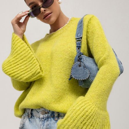Sweter Calvin Limonkowy - COCOMORE