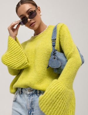 Sweter Calvin Limonkowy - COCOMORE