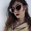 DELUXE damskie okulary przeciwsłoneczne z polaryzacją beżowe kocie oko- acetat - 2