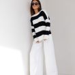 SWETER Milo Stripes L. Beige Czarny - COCOMORE - 4