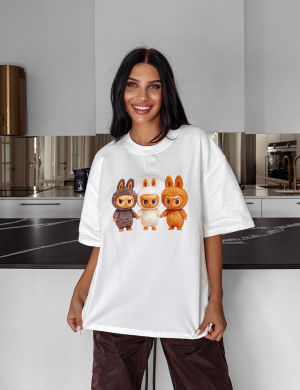 T-shirt damski HEART SIDE 2025 ECRU - OLAVOGA