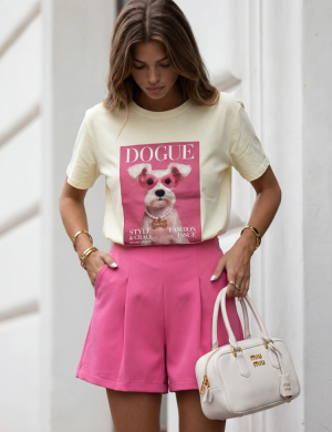 T-shirt Mabelin Dogue Żółty - COCOMORE