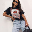 T-SHIRT DAMSKI NADRUK JUICY CZARNA - COCOMORE - 2