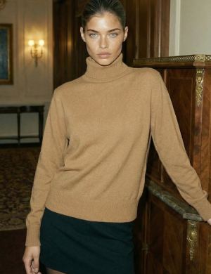 Sweter Larid Golf karmelowy - COCOMORE