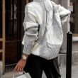SWETER DAMSKI SZAROBIAŁY  - COCOMORE - 2