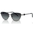 DELUXE damskie okulary przeciwsłoneczne z polaryzacją glamour małe metalowe srebrne kocie - 2