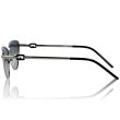 DELUXE damskie okulary przeciwsłoneczne z polaryzacją glamour małe metalowe srebrne kocie - 3