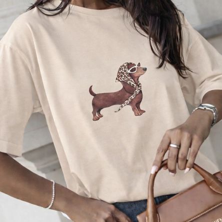 T-shirt DIXI beżowy - COCOMORE