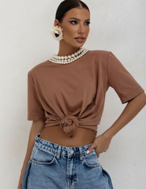 T-shirt Marcellus Karmelowy - COCOMORE