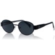 DELUXE damskie okulary przeciwsłoneczne z polaryzacją owalne czarna metalowa ramka jajko- acetat - 2