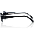 DELUXE damskie okulary przeciwsłoneczne z polaryzacją owalne czarna metalowa ramka jajko- acetat - 3
