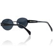 DELUXE damskie okulary przeciwsłoneczne z polaryzacją owalne czarna metalowa ramka jajko- acetat - 5