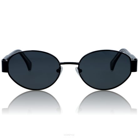 DELUXE damskie okulary przeciwsłoneczne z polaryzacją owalne czarna metalowa ramka jajko- acetat
