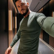 Longsleeve bluzka męska MIRE 2026 khaki- OLAVOGA - 2