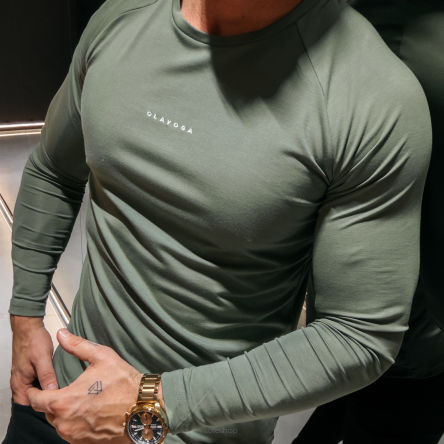 Longsleeve bluzka męska MIRE 2026 khaki- OLAVOGA