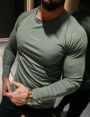 Longsleeve bluzka męska MIRE 2026 khaki- OLAVOGA