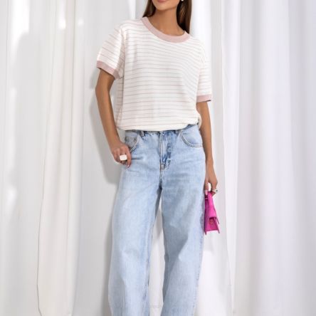 Sweter Harvey White Pudrowy - COCOMORE