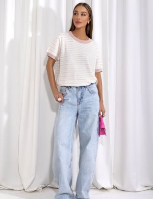 Sweter Harvey White Pudrowy - COCOMORE