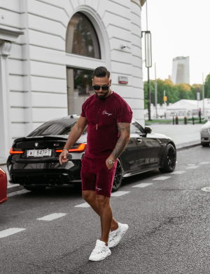 Welurowy komplet męski OLAVOGA NIGHT THREAD 2025 bordo  - OLAVOGA