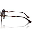 DELUXE damskie okulary przeciwsłoneczne z polaryzacją glamour brązowe metalowe kocie - 3