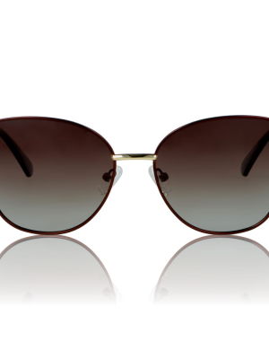 DELUXE damskie okulary przeciwsłoneczne z polaryzacją glamour brązowe metalowe kocie